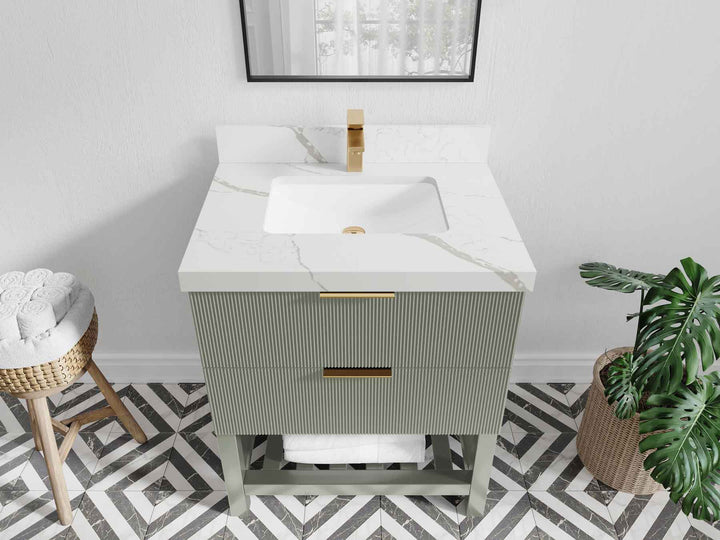 Catalina 30 in W x 22 in D Free Standing Reeded Single Sink Bathroom Vanity - photo 15