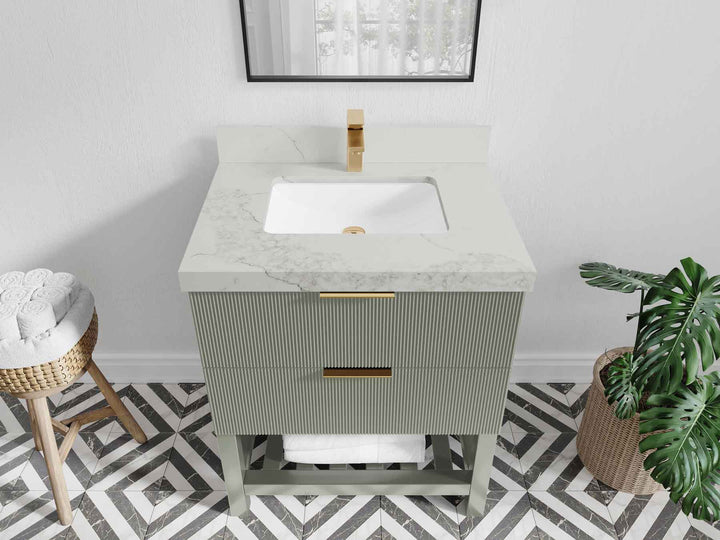 Catalina 30 in W x 22 in D Free Standing Reeded Single Sink Bathroom Vanity - photo 17
