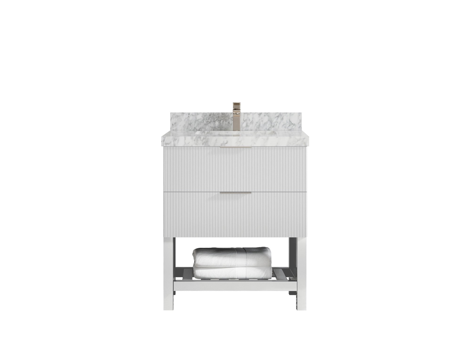 Catalina 30 in W x 22 in D Free Standing Reeded Single Sink Bathroom Vanity - Willow Bath and Vanity