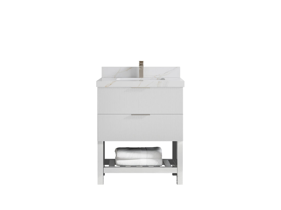 Catalina 30 in W x 22 in D Free Standing Reeded Single Sink Bathroom Vanity - Willow Bath and Vanity