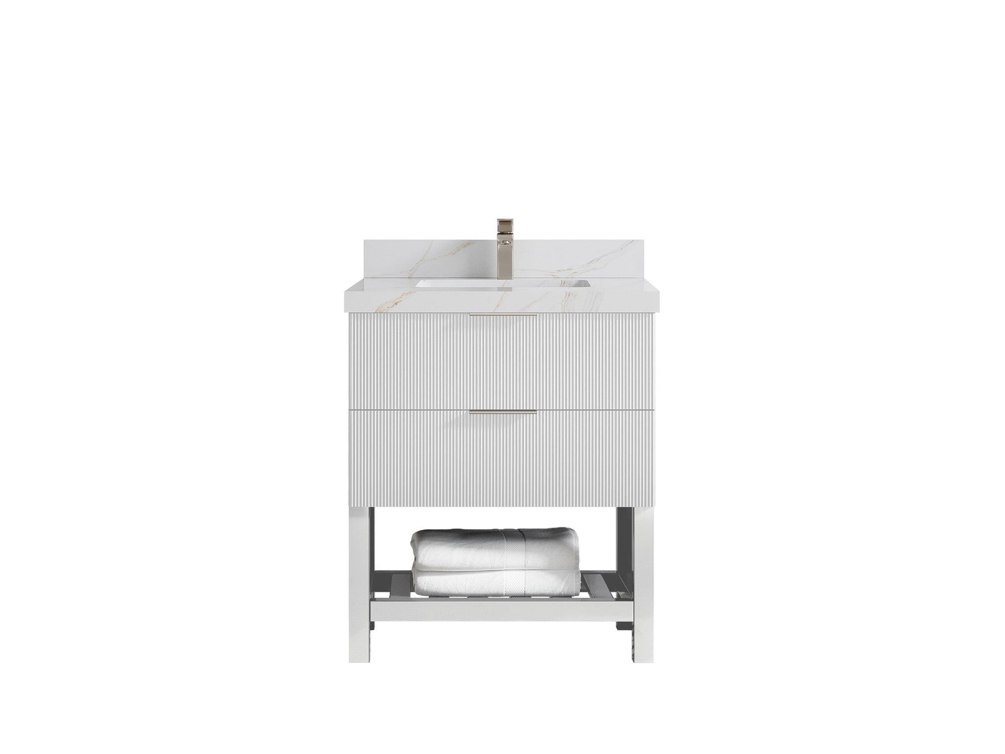Catalina 30 in W x 22 in D Free Standing Reeded Single Sink Bathroom Vanity - Willow Bath and Vanity
