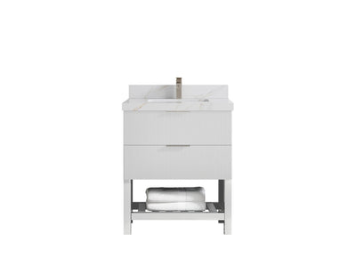 Catalina 30 in W x 22 in D Free Standing Reeded Single Sink Bathroom Vanity - Willow Bath and Vanity