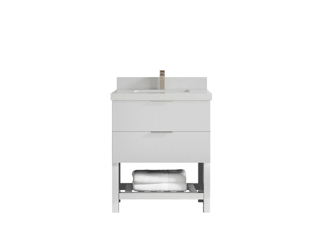 Catalina 30 in W x 22 in D Free Standing Reeded Single Sink Bathroom Vanity - Willow Bath and Vanity