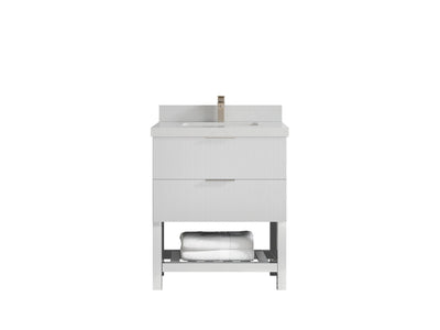 Catalina 30 in W x 22 in D Free Standing Reeded Single Sink Bathroom Vanity - Willow Bath and Vanity