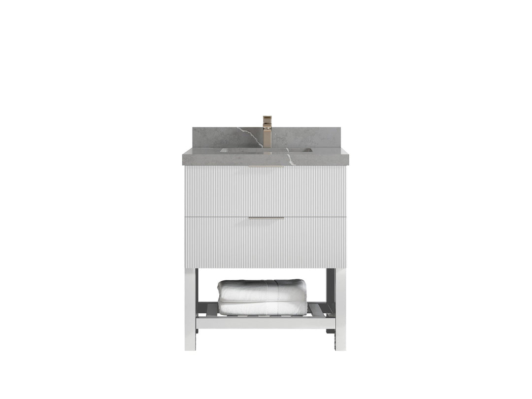 Catalina 30 in W x 22 in D Free Standing Reeded Single Sink Bathroom Vanity - Willow Bath and Vanity