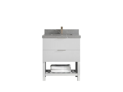 Catalina 30 in W x 22 in D Free Standing Reeded Single Sink Bathroom Vanity - Willow Bath and Vanity