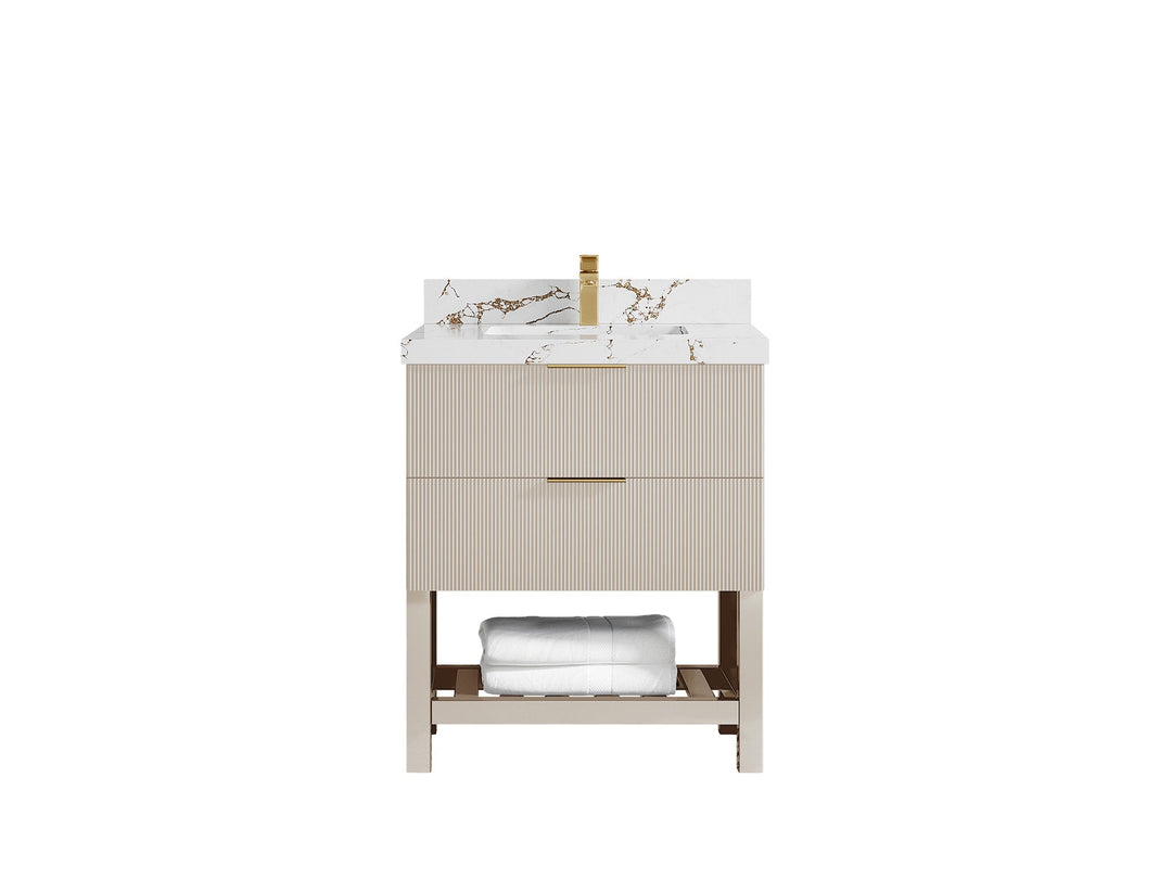 Catalina 30 in W x 22 in D Free Standing Reeded Single Sink Bathroom Vanity - Willow Bath and Vanity
