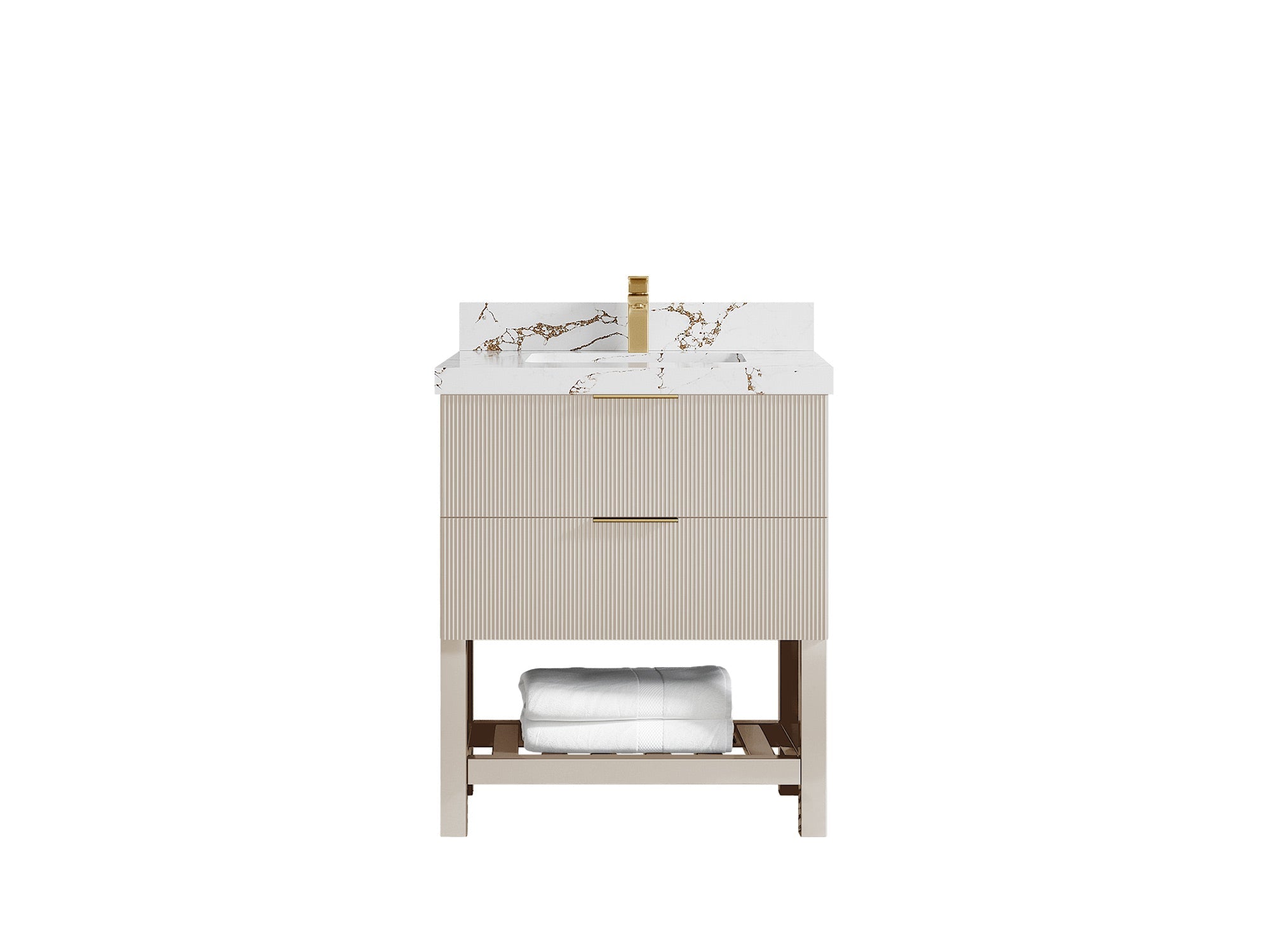Catalina 30 in W x 22 in D Free Standing Reeded Single Sink Bathroom Vanity - Willow Bath and Vanity