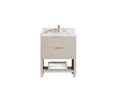 Catalina 30 in W x 22 in D Free Standing Reeded Single Sink Bathroom Vanity - Willow Bath and Vanity