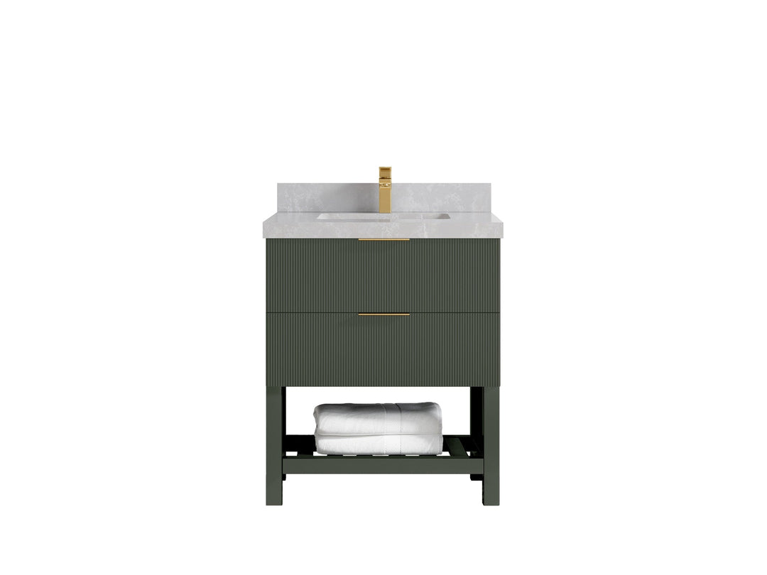 Catalina 30 in W x 22 in D Free Standing Reeded Single Sink Bathroom Vanity - Willow Bath and Vanity