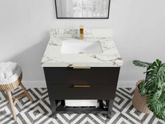 Catalina 30 in W x 22 in D Free Standing Reeded Single Sink Bathroom Vanity - photo 37
