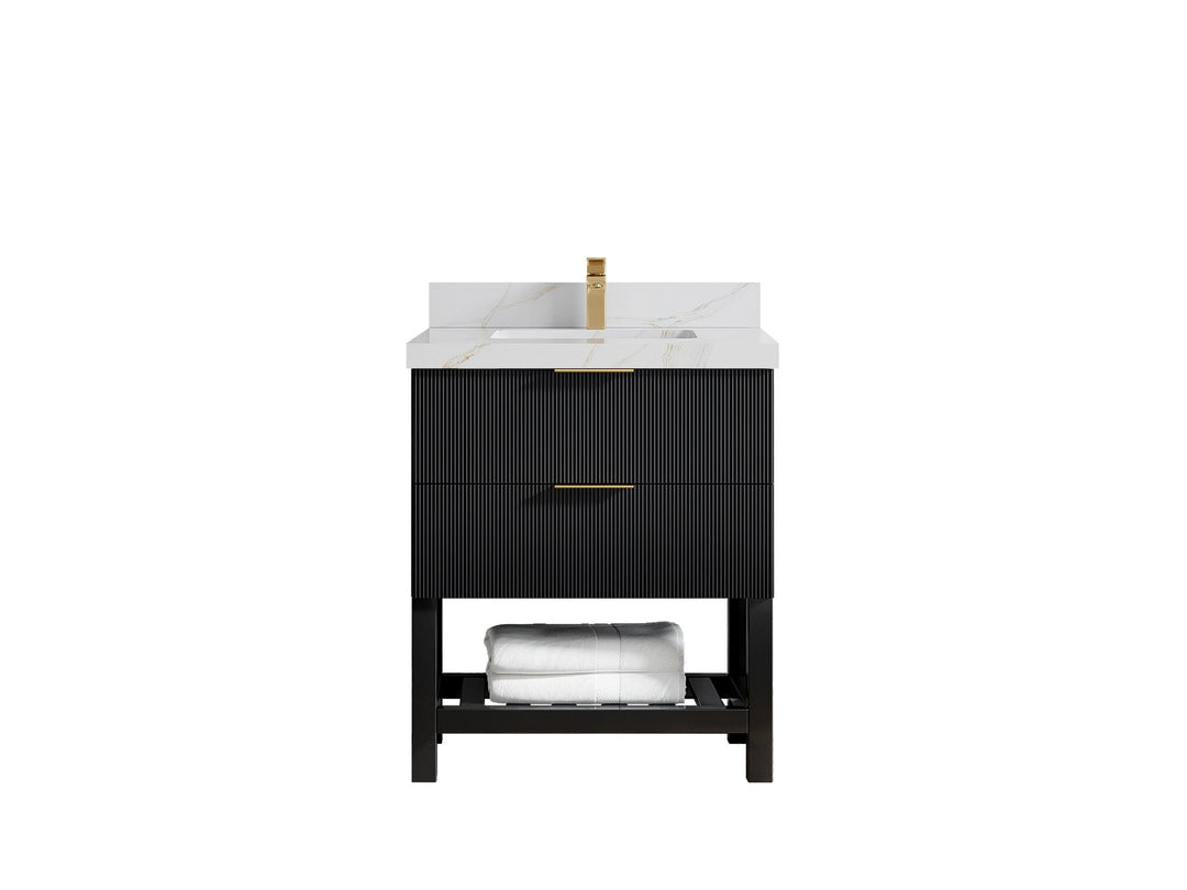 Catalina 30 in W x 22 in D Free Standing Reeded Single Sink Bathroom Vanity - Willow Bath and Vanity