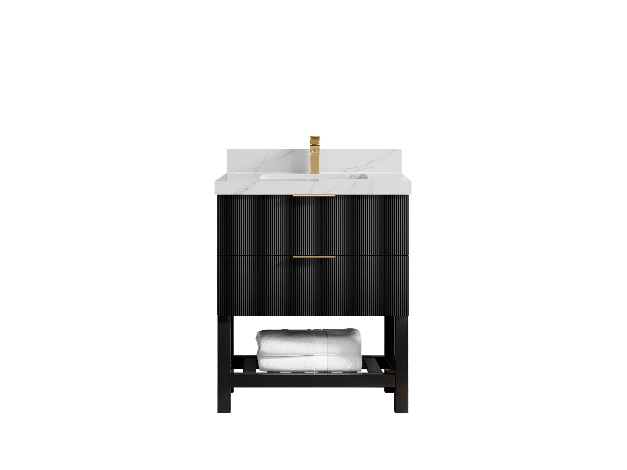 Catalina 30 in W x 22 in D Free Standing Reeded Single Sink Bathroom Vanity - Willow Bath and Vanity