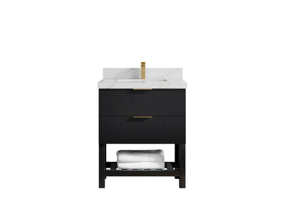 Catalina 30 in W x 22 in D Free Standing Reeded Single Sink Bathroom Vanity - Willow Bath and Vanity