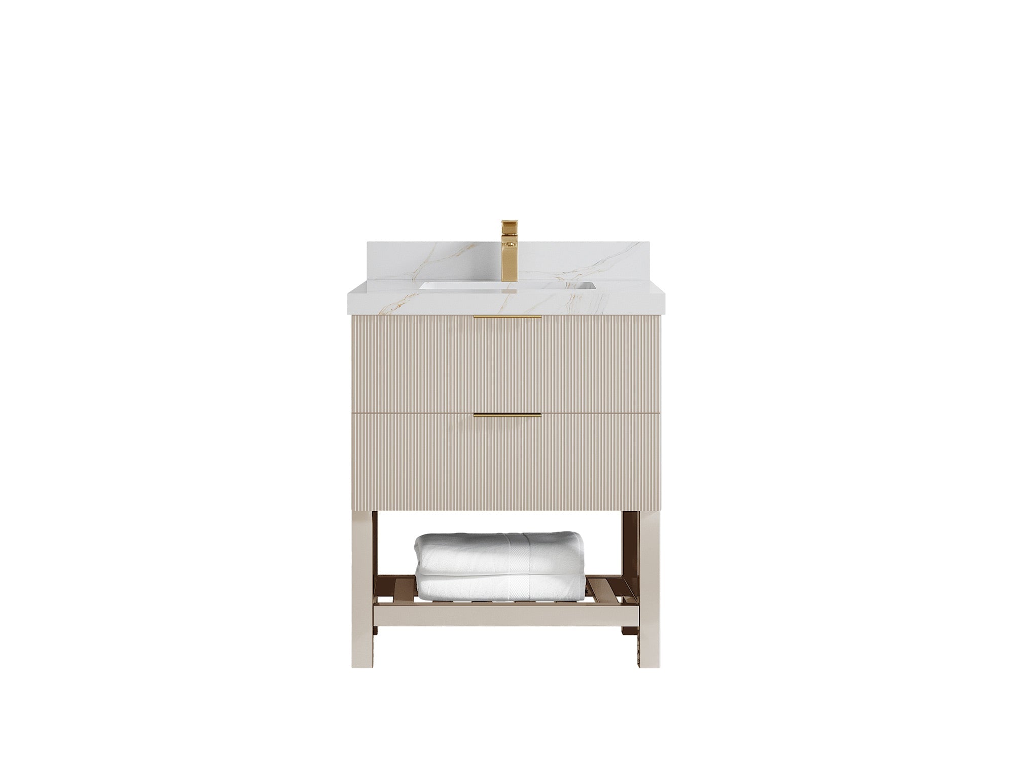 Catalina 30 in W x 22 in D Free Standing Reeded Single Sink Bathroom Vanity - Willow Bath and Vanity