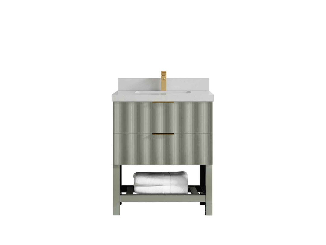 Catalina 30 in W x 22 in D Free Standing Reeded Single Sink Bathroom Vanity - Willow Bath and Vanity