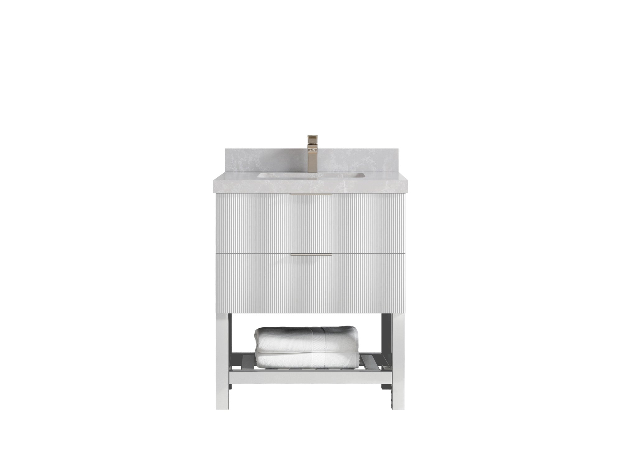 Catalina 30 in W x 22 in D Free Standing Reeded Single Sink Bathroom Vanity - Willow Bath and Vanity