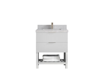 Catalina 30 in W x 22 in D Free Standing Reeded Single Sink Bathroom Vanity - Willow Bath and Vanity