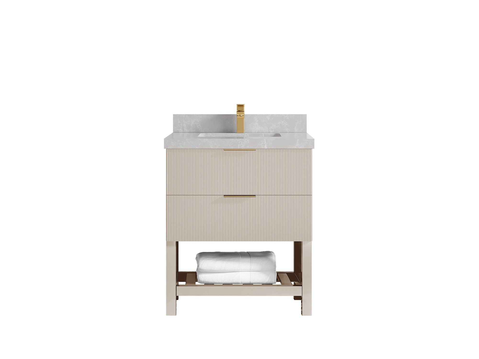 Catalina 30 in W x 22 in D Free Standing Reeded Single Sink Bathroom Vanity - Willow Bath and Vanity