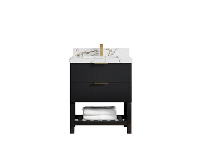 Catalina 30 in W x 22 in D Free Standing Reeded Single Sink Bathroom Vanity - Willow Bath and Vanity