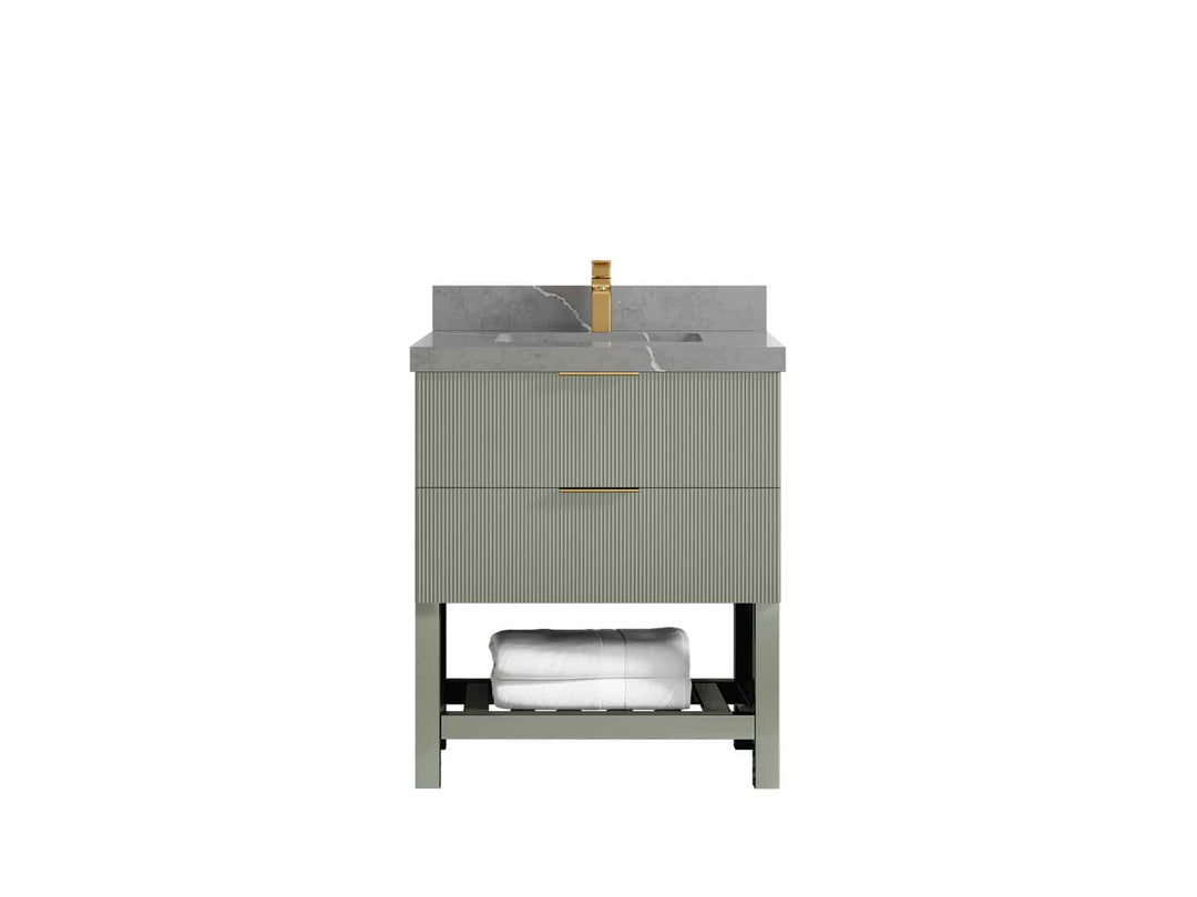 Catalina 30 in W x 22 in D Free Standing Reeded Single Sink Bathroom Vanity - Willow Bath and Vanity