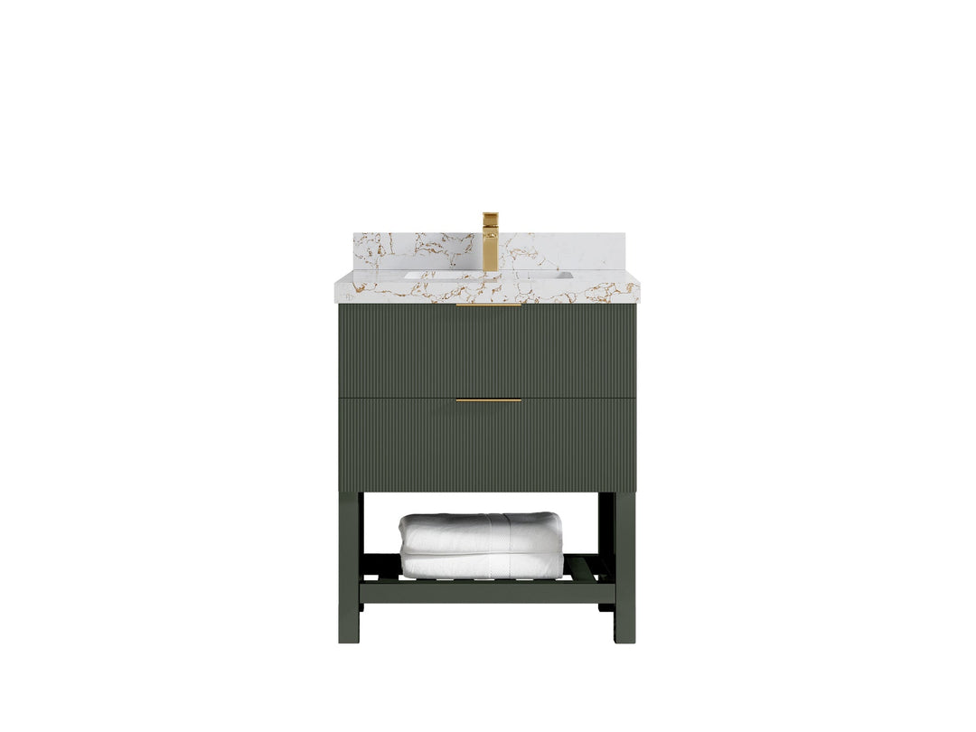 Catalina 30 in W x 22 in D Free Standing Reeded Single Sink Bathroom Vanity - Willow Bath and Vanity