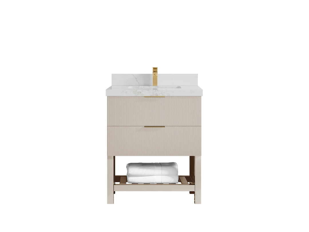 Catalina 30 in W x 22 in D Free Standing Reeded Single Sink Bathroom Vanity - Willow Bath and Vanity