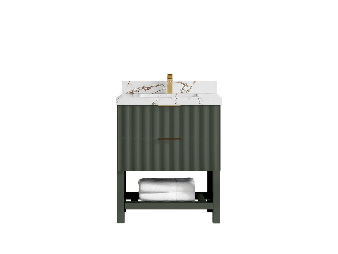 Catalina 30 in W x 22 in D Free Standing Reeded Single Sink Bathroom Vanity - Willow Bath and Vanity