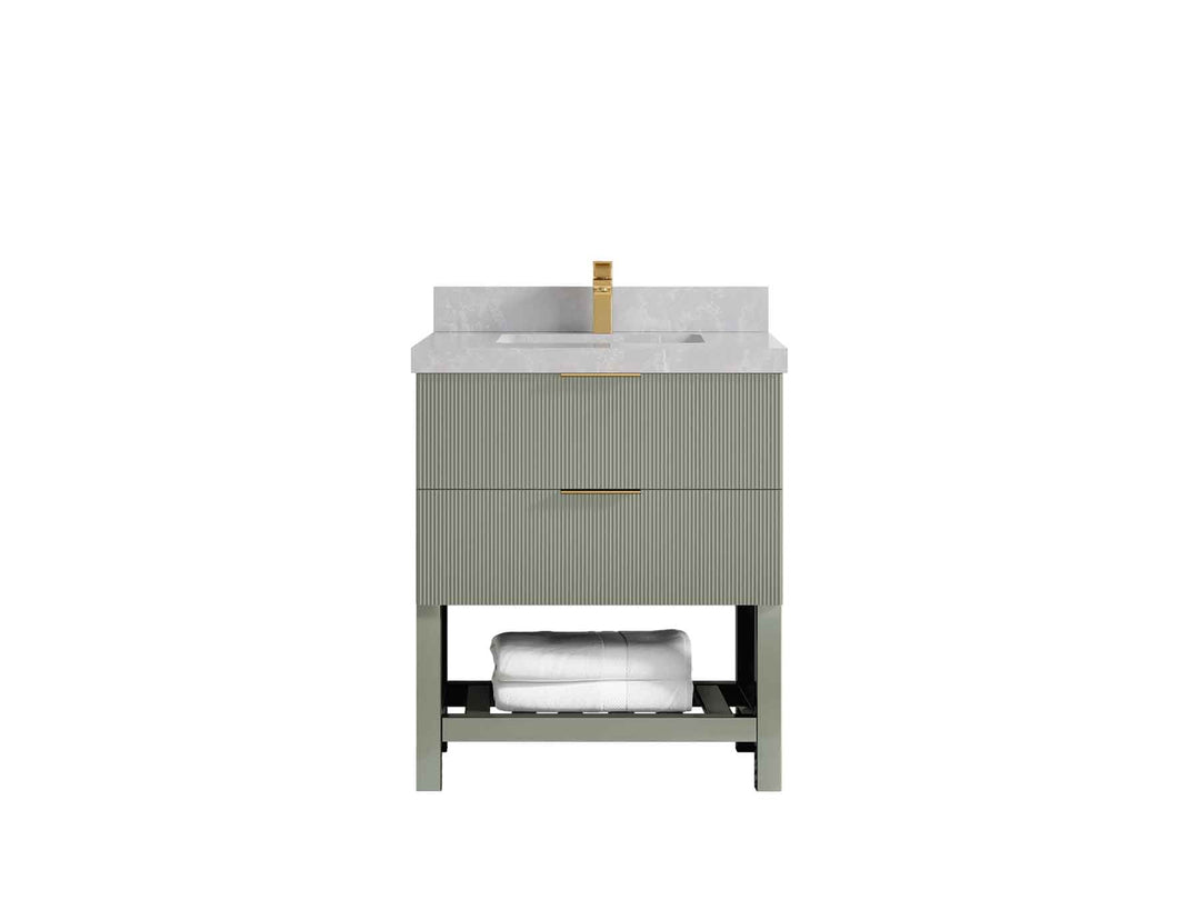 Catalina 30 in W x 22 in D Free Standing Reeded Single Sink Bathroom Vanity - Willow Bath and Vanity