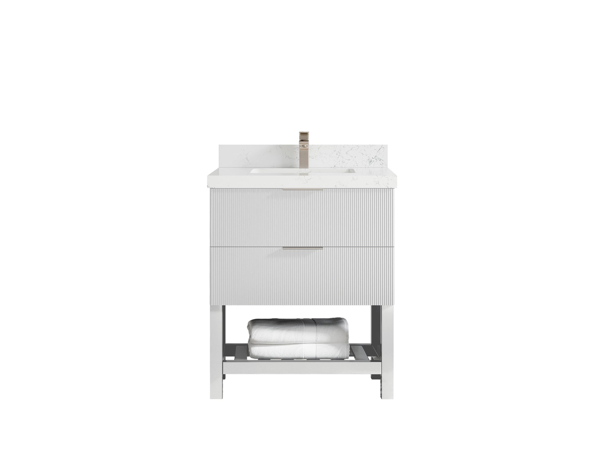 Catalina 30 in W x 22 in D Free Standing Reeded Single Sink Bathroom Vanity - Willow Bath and Vanity