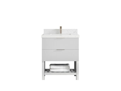 Catalina 30 in W x 22 in D Free Standing Reeded Single Sink Bathroom Vanity - Willow Bath and Vanity