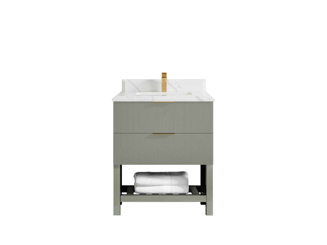 Catalina 30 in W x 22 in D Free Standing Reeded Single Sink Bathroom Vanity - Willow Bath and Vanity