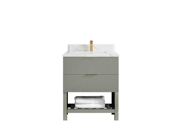 Catalina 30 in W x 22 in D Free Standing Reeded Single Sink Bathroom Vanity - photo 22