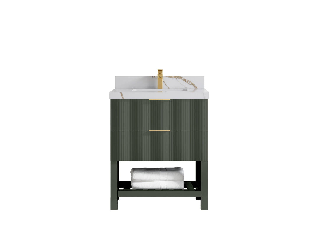 Catalina 30 in W x 22 in D Free Standing Reeded Single Sink Bathroom Vanity - Willow Bath and Vanity