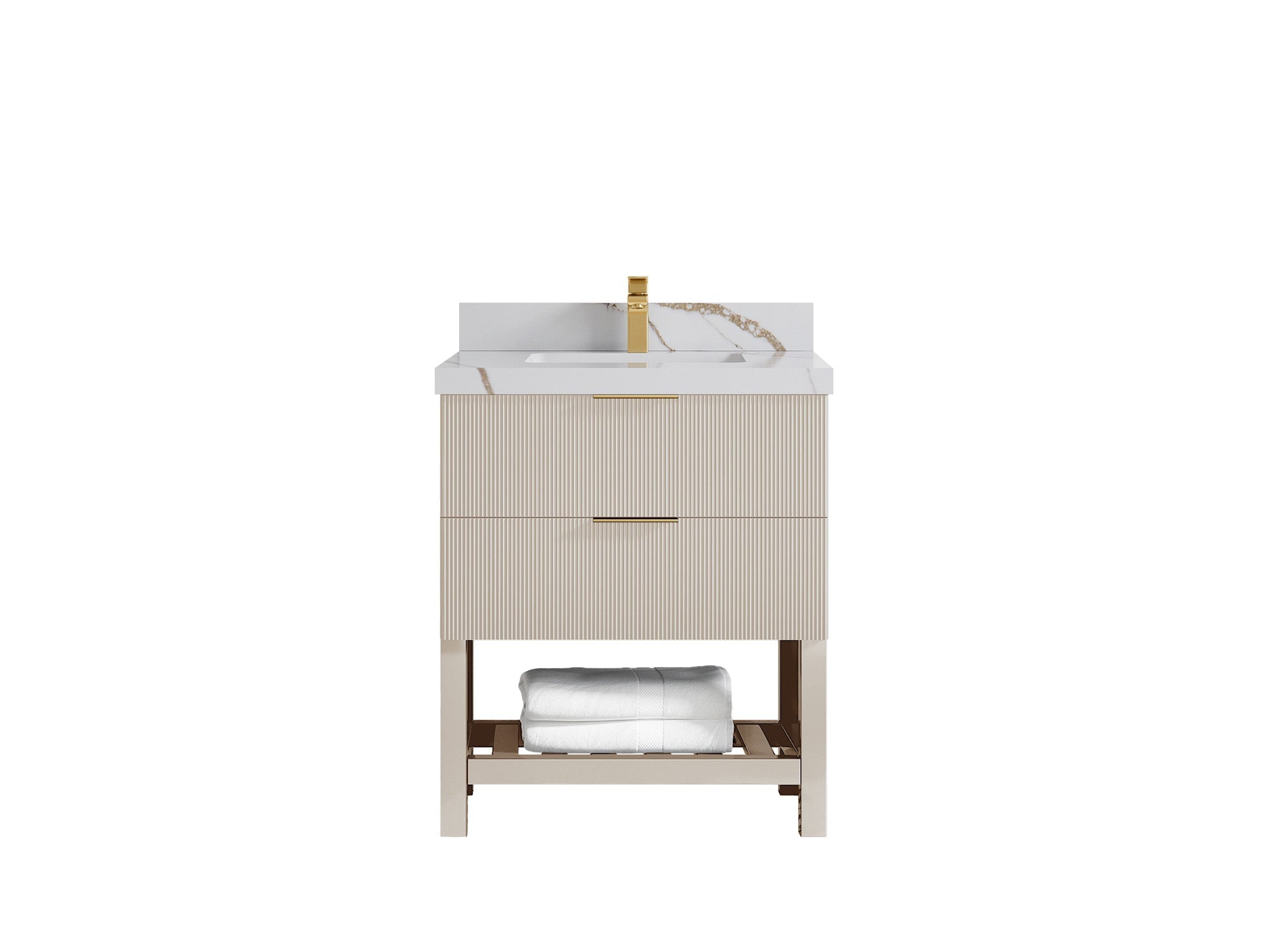 Catalina 30 in W x 22 in D Free Standing Reeded Single Sink Bathroom Vanity - Willow Bath and Vanity