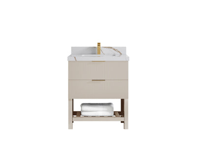 Catalina 30 in W x 22 in D Free Standing Reeded Single Sink Bathroom Vanity - Willow Bath and Vanity