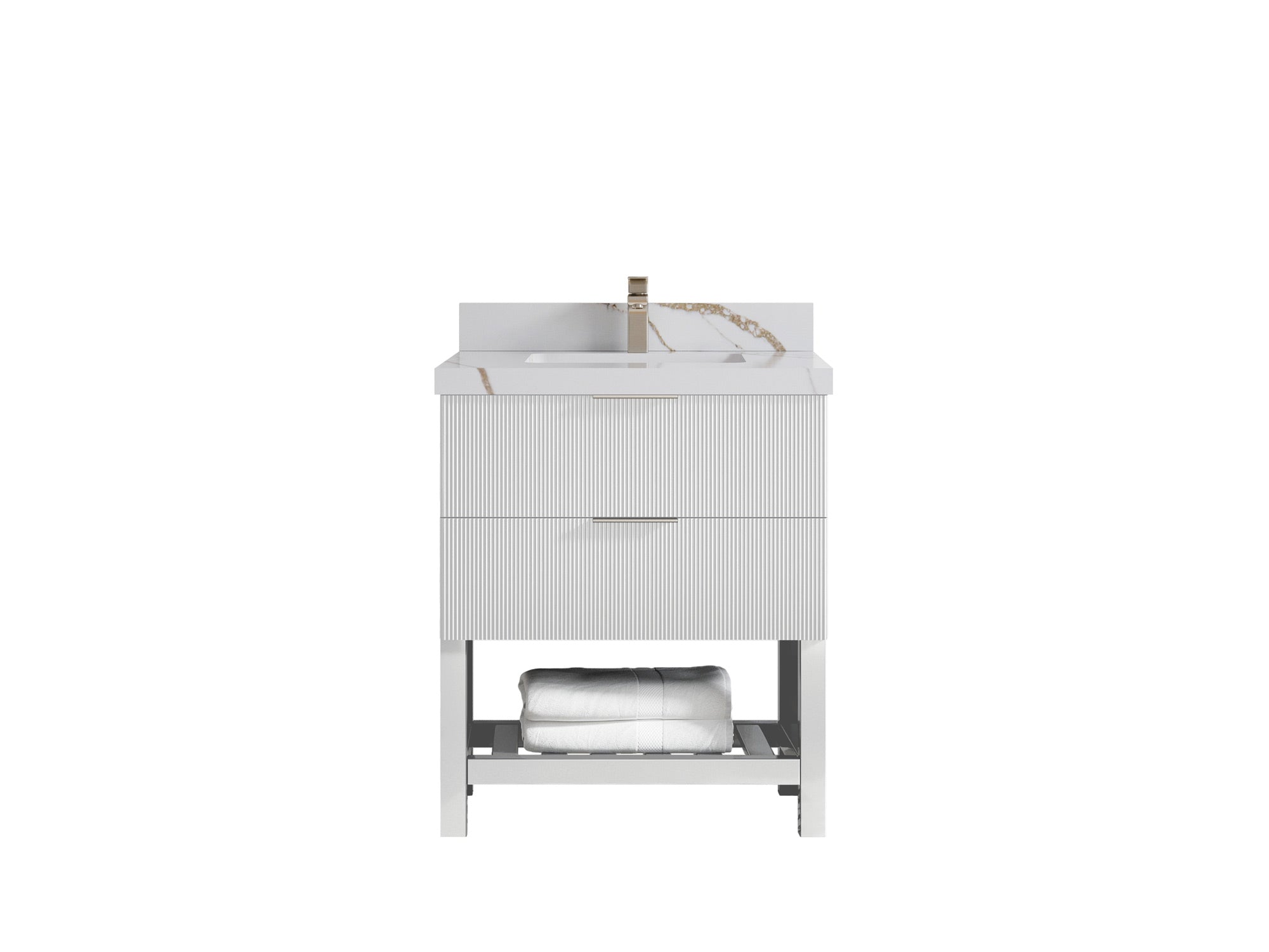 Catalina 30 in W x 22 in D Free Standing Reeded Single Sink Bathroom Vanity - Willow Bath and Vanity