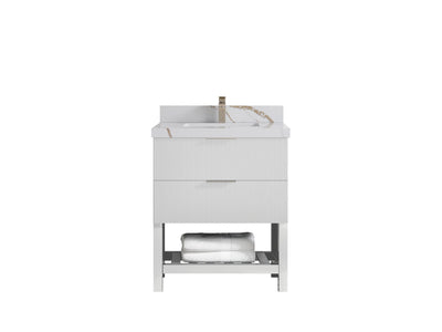 Catalina 30 in W x 22 in D Free Standing Reeded Single Sink Bathroom Vanity - Willow Bath and Vanity