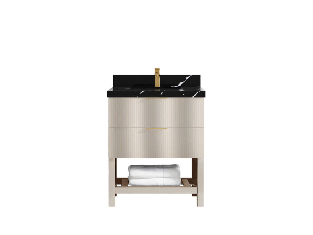 Catalina 30 in W x 22 in D Free Standing Reeded Single Sink Bathroom Vanity - Willow Bath and Vanity
