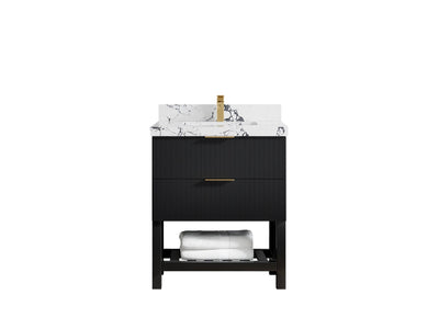 Catalina 30 in W x 22 in D Free Standing Reeded Single Sink Bathroom Vanity - Willow Bath and Vanity