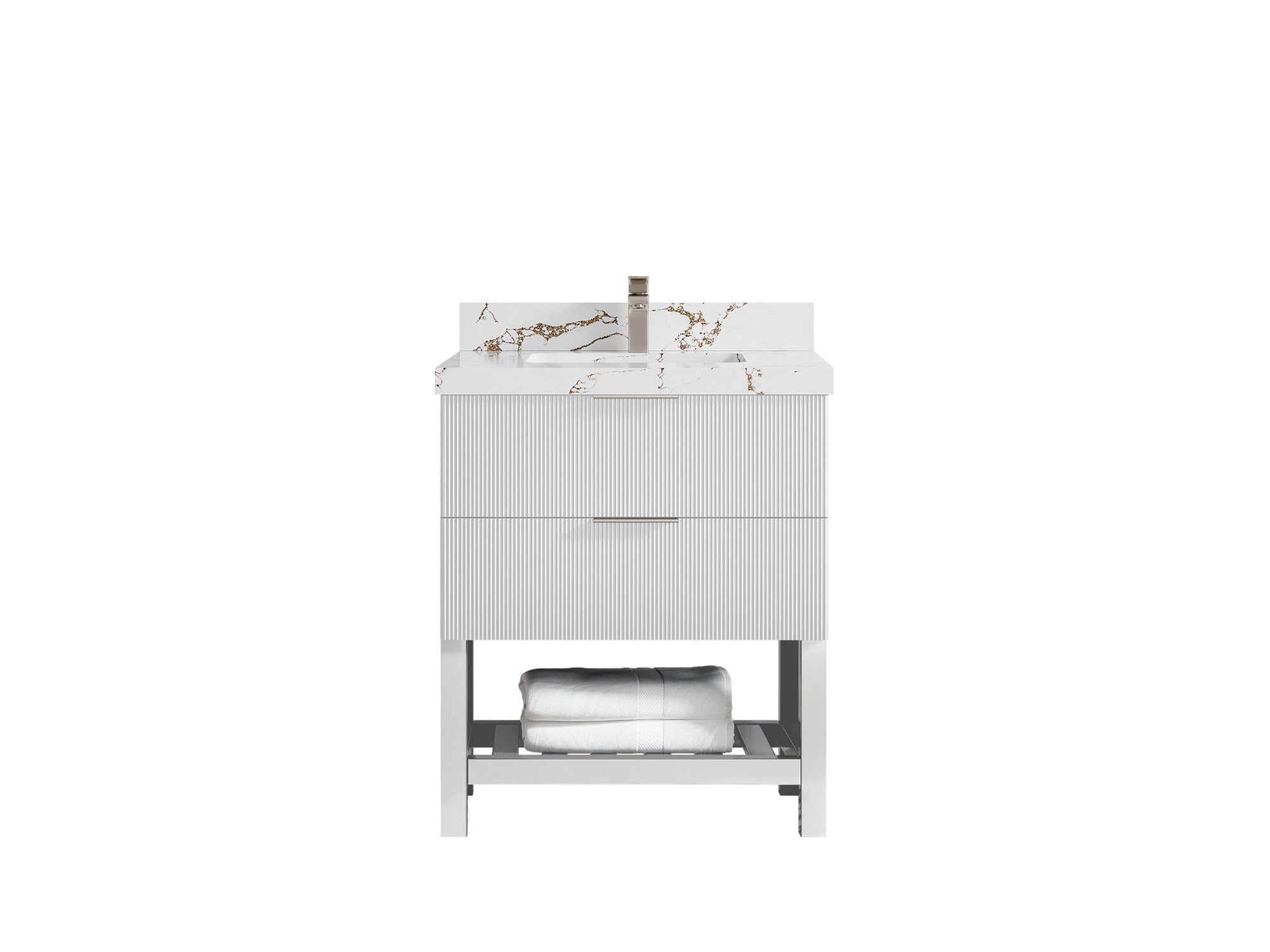 Catalina 30 in W x 22 in D Free Standing Reeded Single Sink Bathroom Vanity - Willow Bath and Vanity