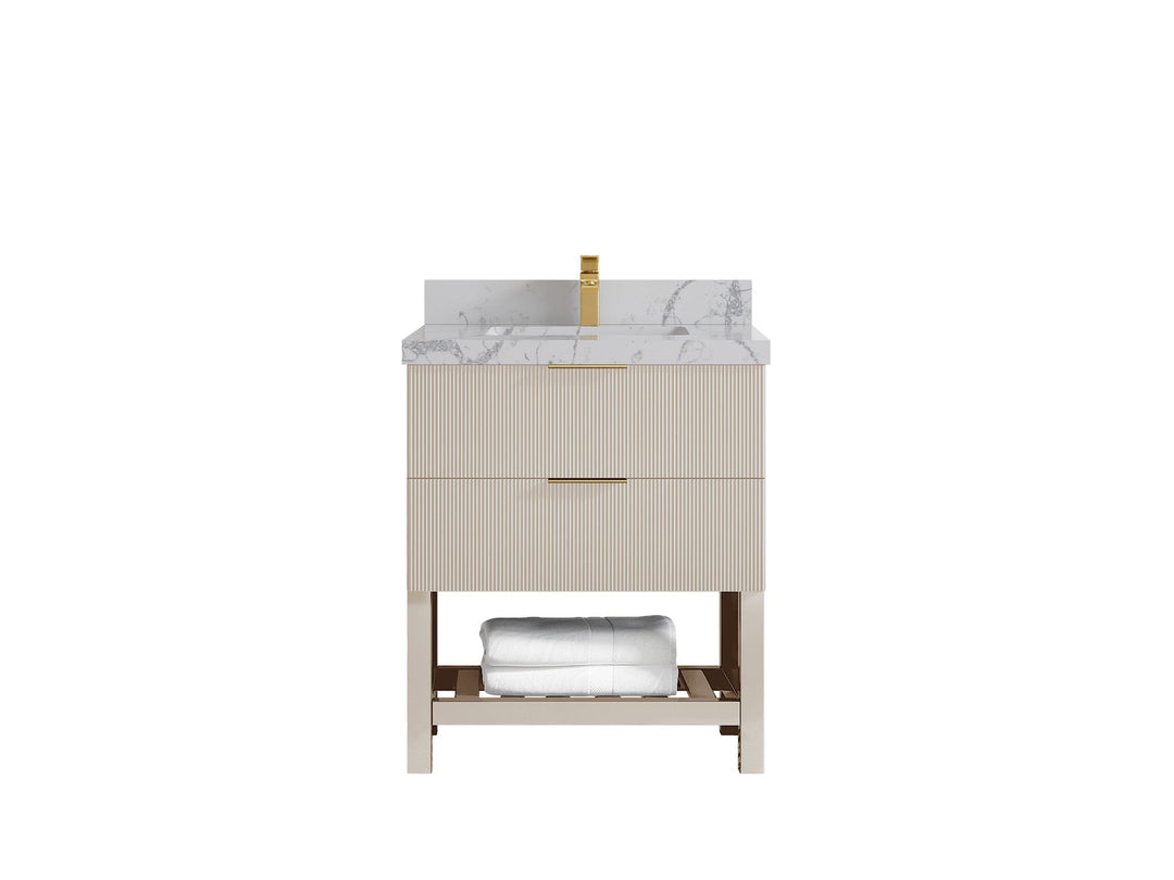 Catalina 30 in W x 22 in D Free Standing Reeded Single Sink Bathroom Vanity - Willow Bath and Vanity