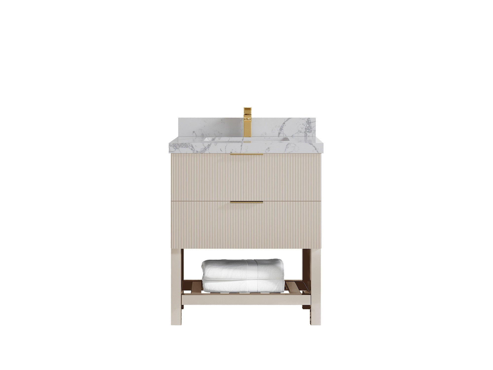 Catalina 30 in W x 22 in D Free Standing Reeded Single Sink Bathroom Vanity - Willow Bath and Vanity