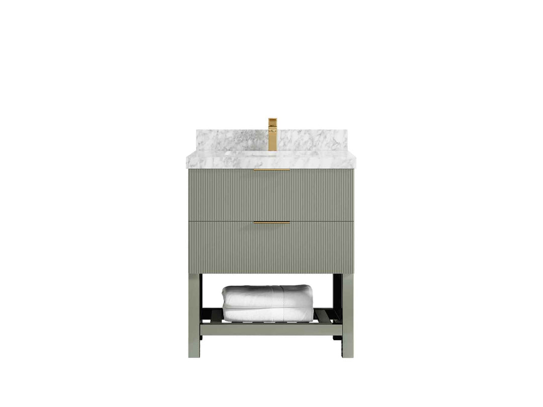 Catalina 30 in W x 22 in D Free Standing Reeded Single Sink Bathroom Vanity - Willow Bath and Vanity