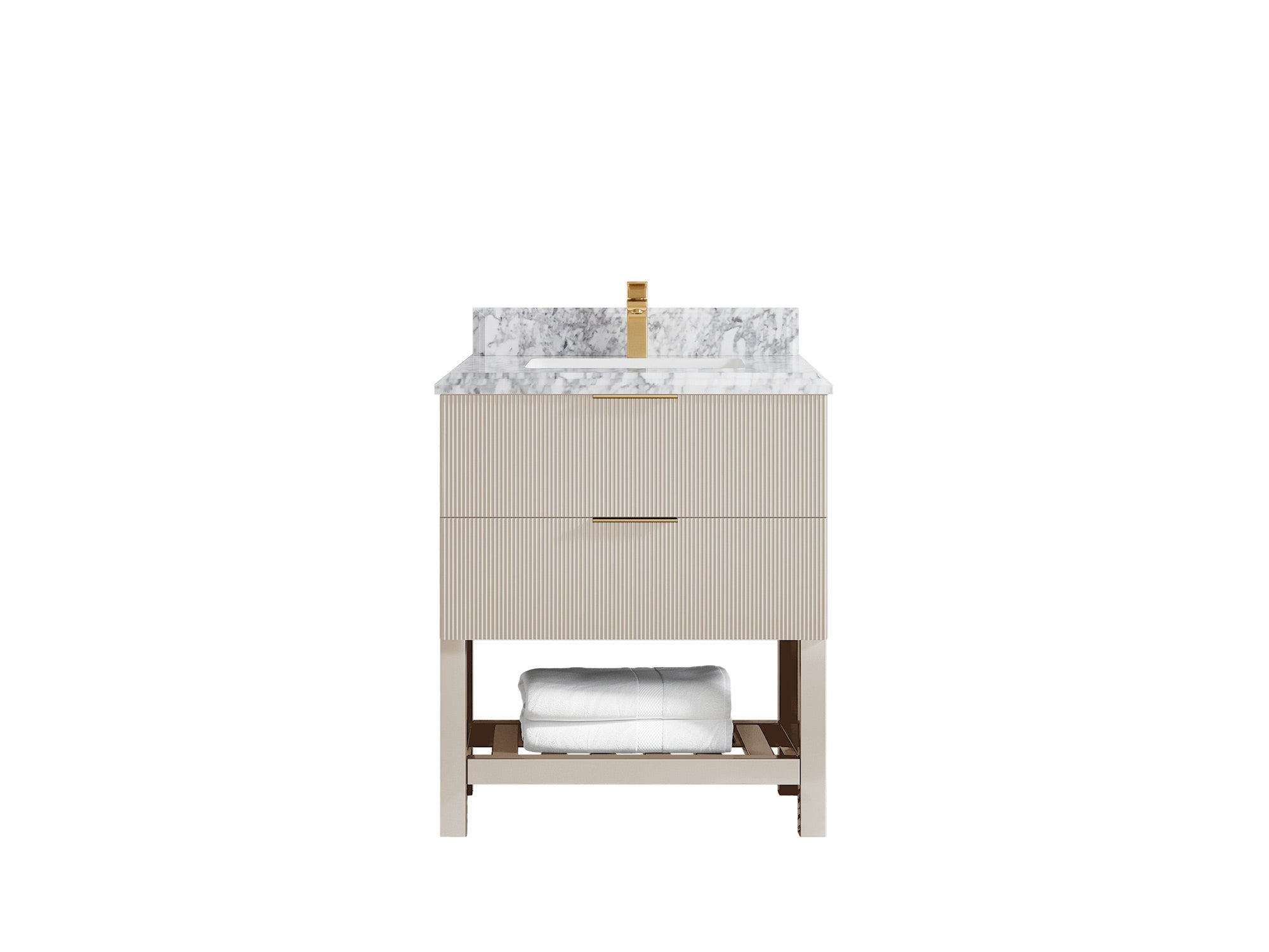 Catalina 30 in W x 22 in D Free Standing Reeded Single Sink Bathroom Vanity - Willow Bath and Vanity