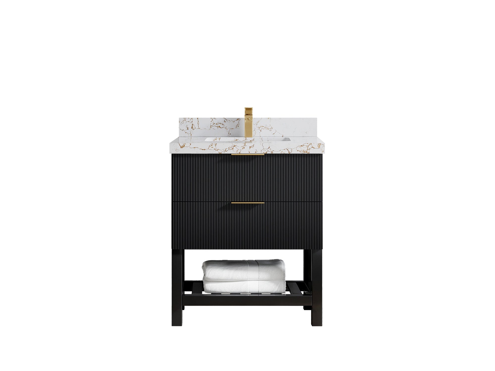 Catalina 30 in W x 22 in D Free Standing Reeded Single Sink Bathroom Vanity - Willow Bath and Vanity