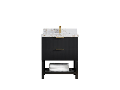 Catalina 30 in W x 22 in D Free Standing Reeded Single Sink Bathroom Vanity - Willow Bath and Vanity