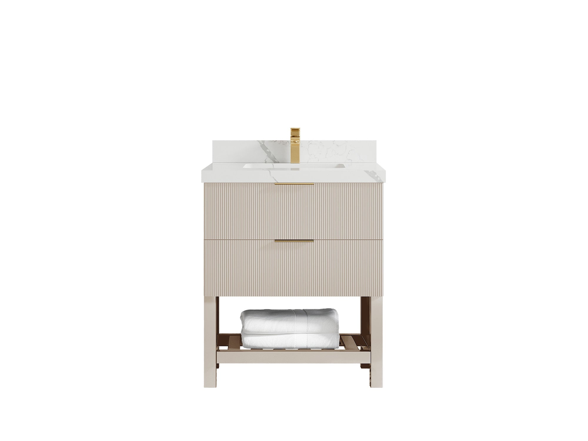 Catalina 30 in W x 22 in D Free Standing Reeded Single Sink Bathroom Vanity - Willow Bath and Vanity