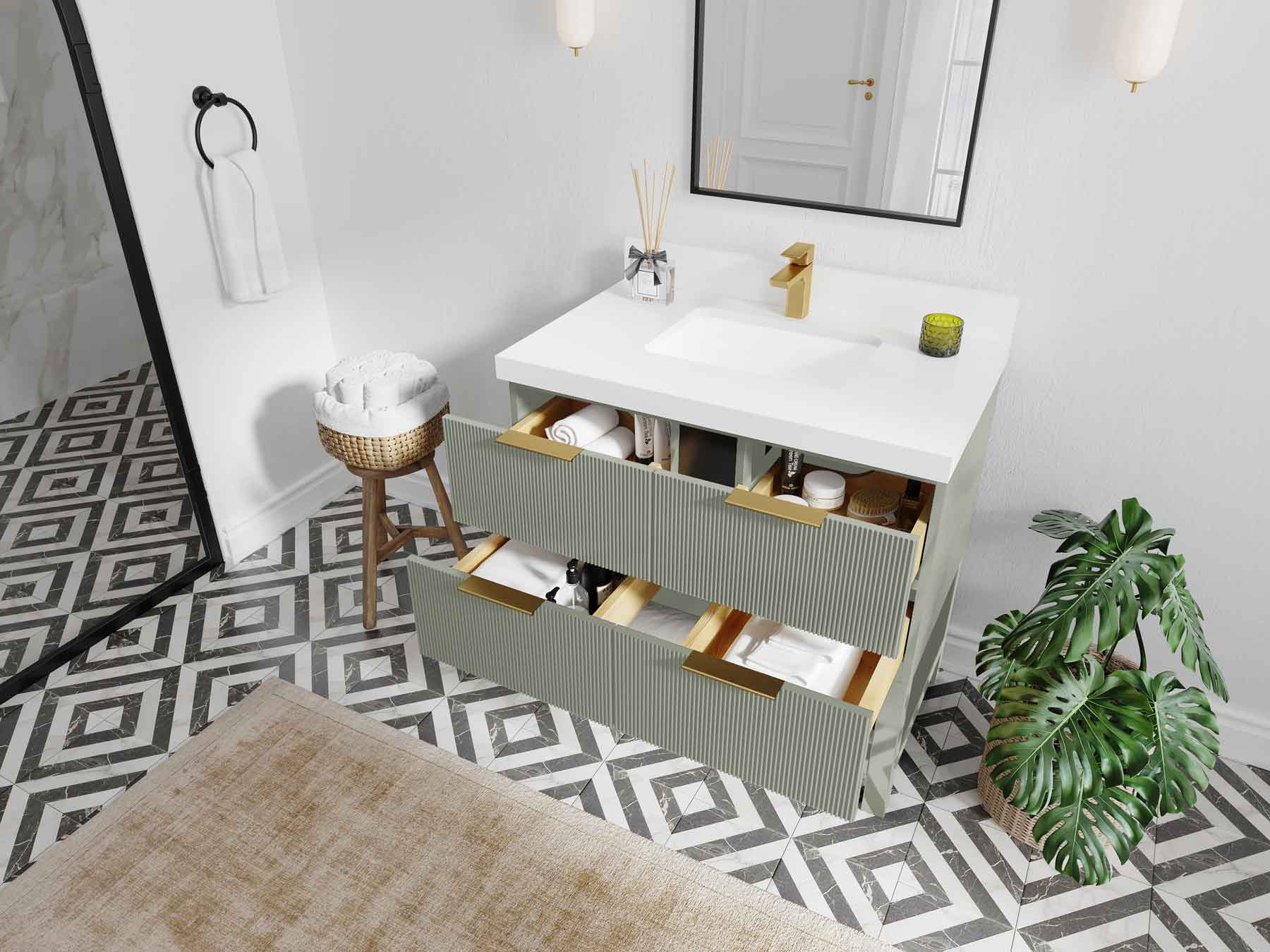 Catalina 36 in. W x 22 in. D Center Sink Bathroom Vanity - Willow Bath and Vanity