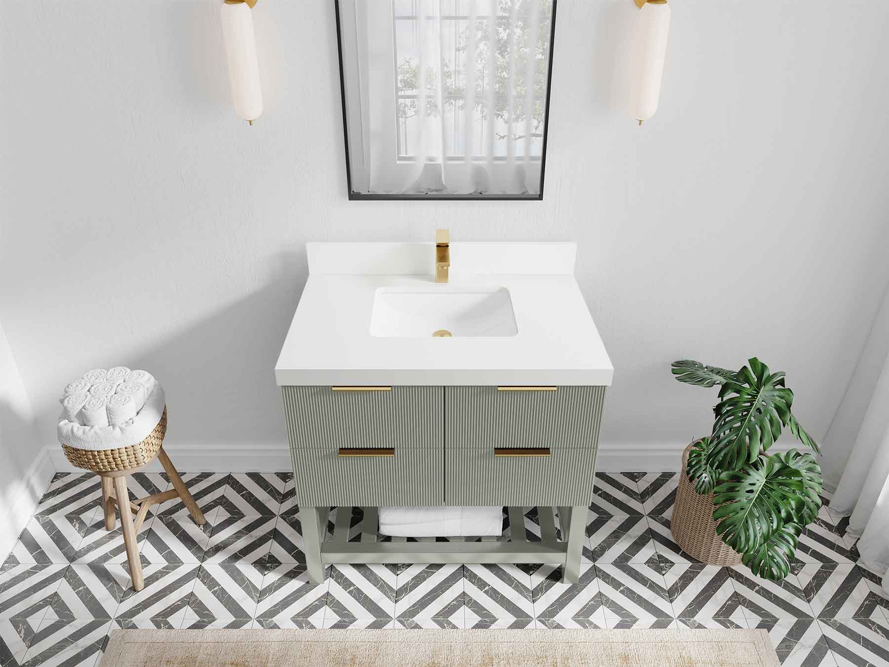 Catalina 36 in. W x 22 in. D Center Sink Bathroom Vanity - Willow Bath and Vanity
